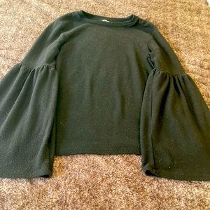 Zara Black Bell Sleeve Sweater - Size Small